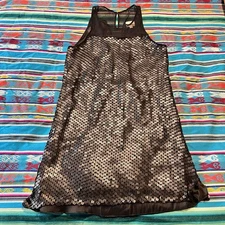 Parker Black Sequined Dress Fully Lined Medium