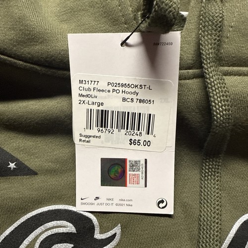 Nike NWT Green Oklahoma State Cowboys Pullover Hoodie Adult Folds of Honor XXL - Picture 2 of 2