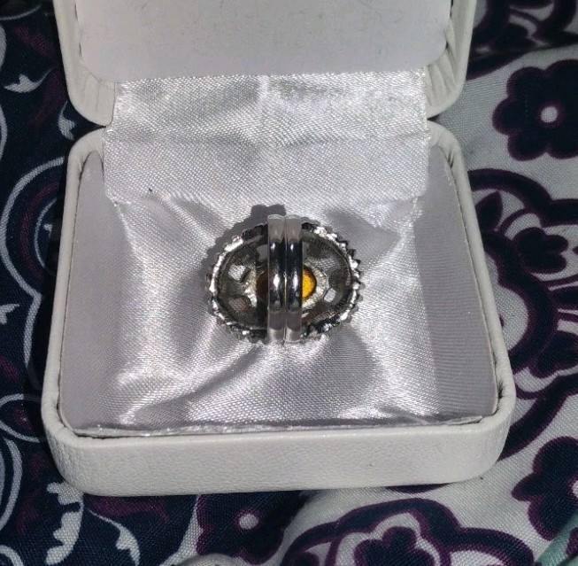 Vintage Amber Adjustable Ring - image 5