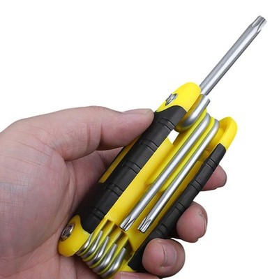 8 Stück Klapp Sechskantschlüssel Set 1,5 mm-8 mm Tragbares Werkzeug Chrom Vana