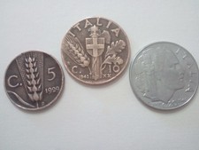 Lotto 3 monete del Regno d'Italia - 10 centesimi Spiga 1942 - 5 cent. 1929 -1940