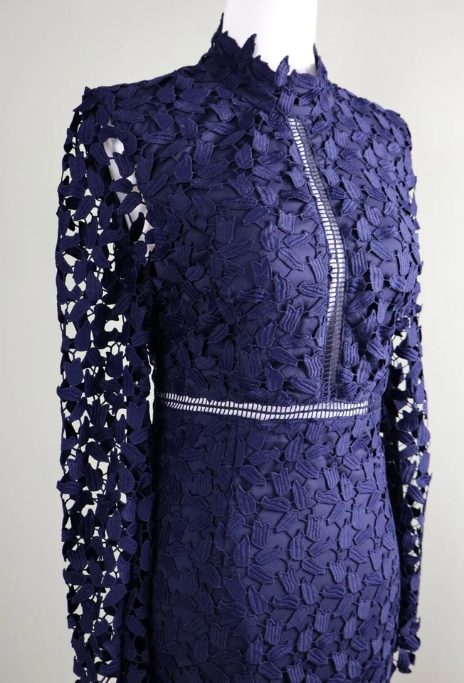 BARDOT $139 Navy Alberta Embroidered Lace Lined Dress Size US 6 / Small - Image 4 of 4