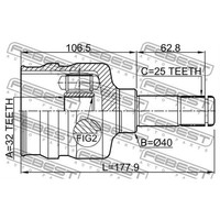 Febest Gelenksatz Antriebswelle Vorne Links FüR Chrysler Voyager IV RG RS S