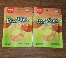 2x Peelerz Carmel Apple Peelable Gummy Candy 3oz Bags - Amos 2025 Halloween 