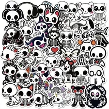 50pc Animal Skeleton Sticker Decal Lot For Scrapbook, Laptop, Journal