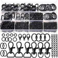 524PCS Keychain Making Kit, Keychain Craft Supplies Key Chain Clips, Lanyard Sna