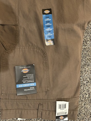 Dickies Distressed Carpenter Jean Utility Work Pants Men's “50x32” Brown - Picture 17 of 18