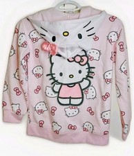 Girls Hello Kitty Hooded Jacket Pink Hello Kitty Graphic Size Medium