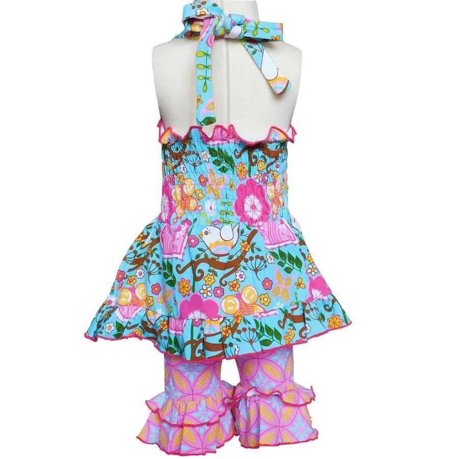 AnnLoren Girls Hearts Dove Halter Capri Set Size 6 - Image 2 of 4