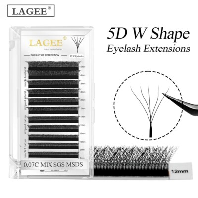 LAGEE 5D W Shape Wimpernverlängerung 0,07 Premade Volume Fan Bloom Autofan Lashes