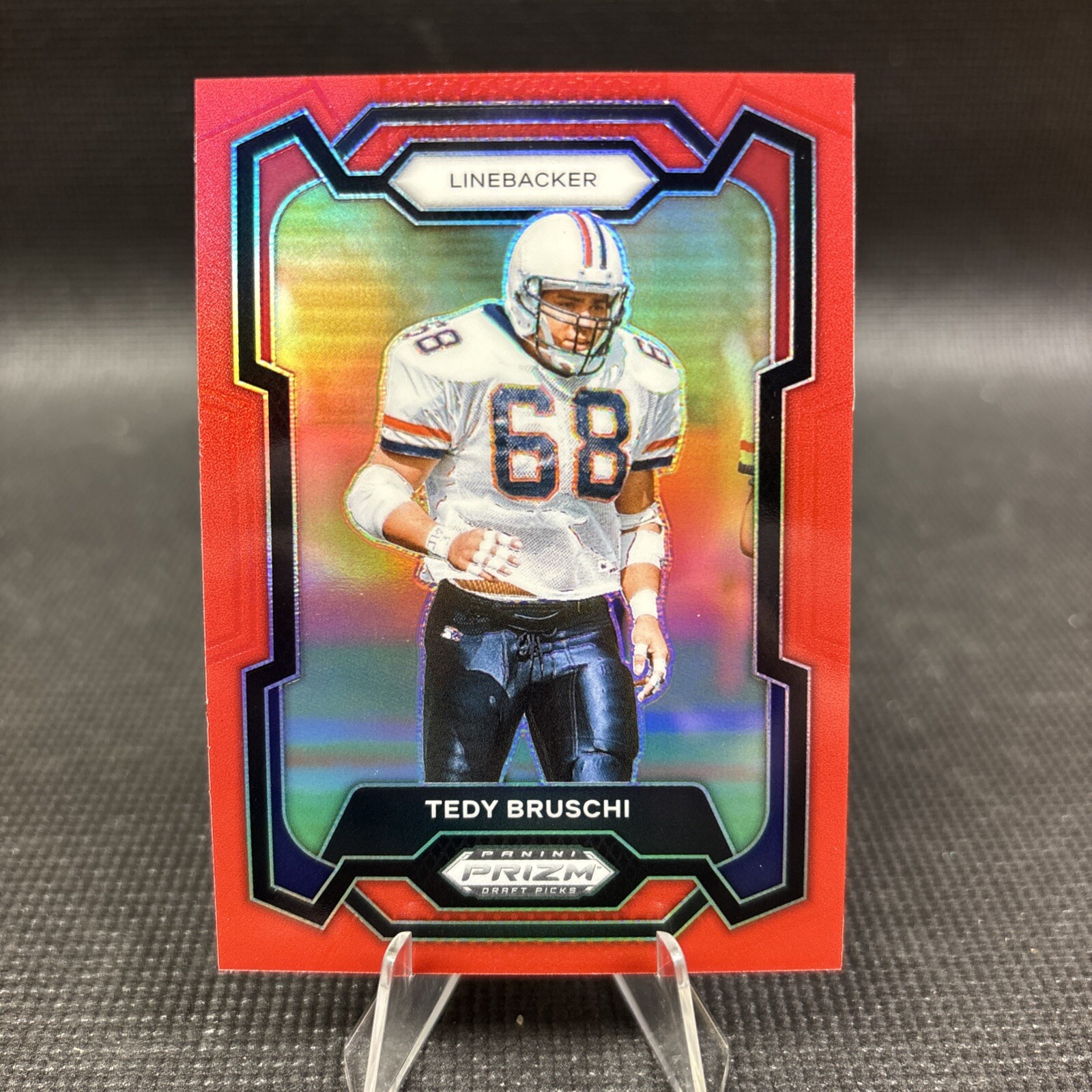 2024 Panini Prizm Draft Picks Tedy Bruschi True Red /299 Arizona - Patriots