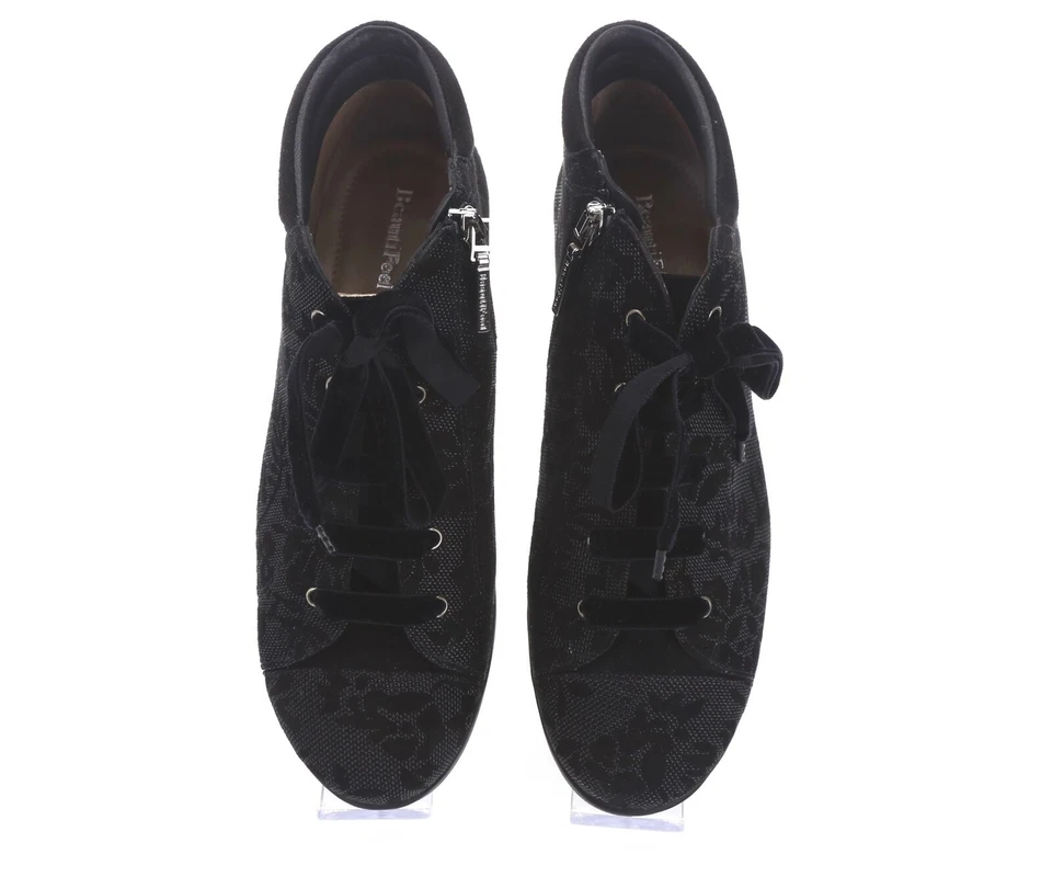 Mujer BEAUTIFEEL 163192 Negro Caviar Estampado Floral Cuero Botines Talla 36 Foto 4 de 4