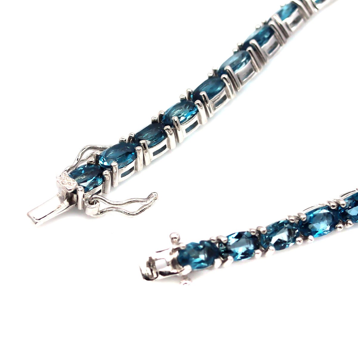 Gemstone 4 x 6 MM. London Blue Topaz Bracelet 7