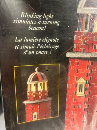 Puzzle, 349 Peice 3D Seaside Lighthouse Puzzle w/ Real Blinking Light Sealed! - Picture 5 of 11
