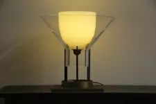 Murano Glass Designer Carlo Moretti Table Stand Lamp H 15.7 x W 14.9 x D 14.9 in