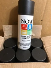 6x Now 21211 Flat Black General Purpose Spray Paint Interior/Exterior 9oz/each
