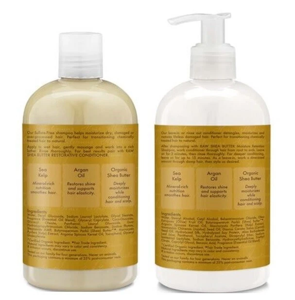 Shea Moisture Raw Shea Butter Moisture Retention Shampoo & Conditioner 13oz each - Image 2 of 3