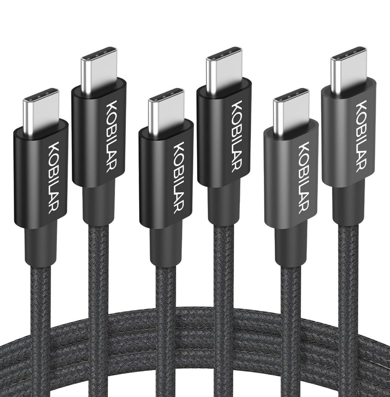 High-Speed USB-C Cable 3-Pack: 3.3ft, 5ft, 6.6ft Lengths for All Devices