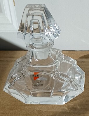 Colle EBE Pattern Perfume Bottle Decanter Lead Crystal 4.25 High  Made in Italy