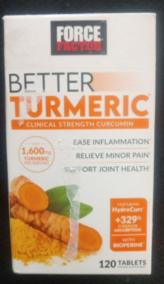 Force Factor Better Turmeric Joint Support Supplement 120 Tablets Exp-10/2026