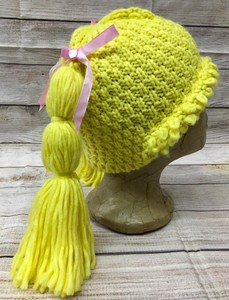 blonde yarn wig