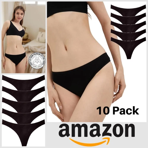 Womens Ladies Cotton Thongs Size XL Low Waist 10 Pack Pairs Tanga Breathable