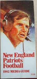 1982 New England Patriots Official Media Press Guide Ron Meyer