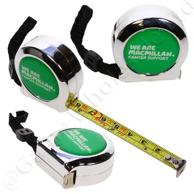 Tape Measure 2m 6ft - Compact Pocket Keyring - 10% to Macmillan Cancer Support