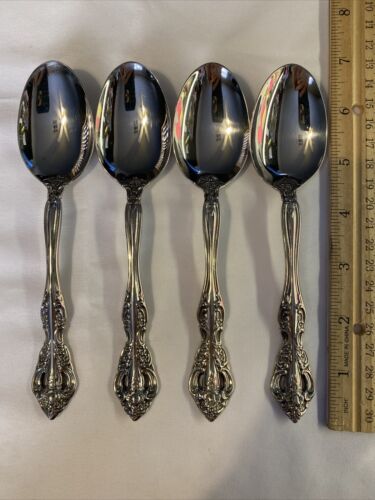 Michelangelo 4 Oval Soup Spoons Oneida Heirloom Stainless Unused EXC! - Picture 1 of 6