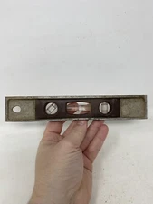 Vintage Stanley No. 364 Bubble Level 9" Metal Torpedo with Magnet Holder