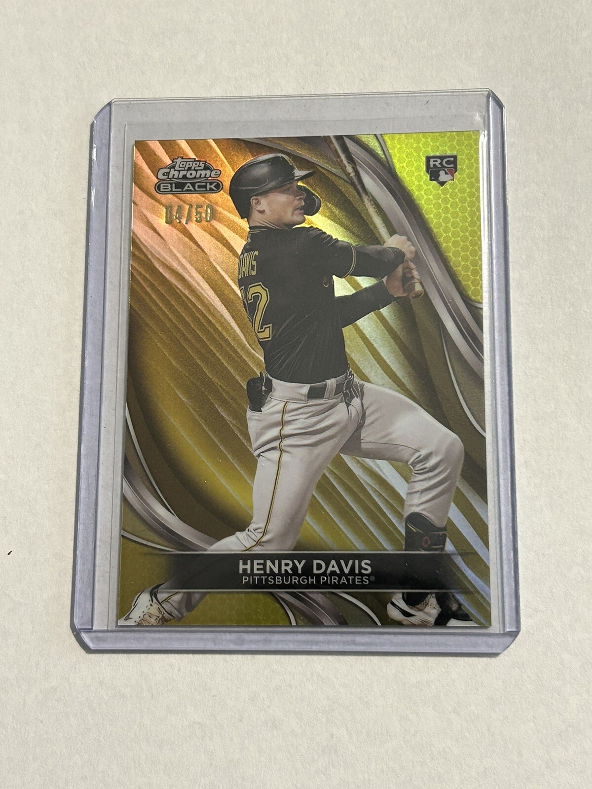2024 Topps Chrome Black #41 Henry Davis Rookie Gold /50 Pirates