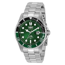 Invicta Men's 30808 Pro Diver Quartz 3 Hand Green Dial Stainless Steel Watch