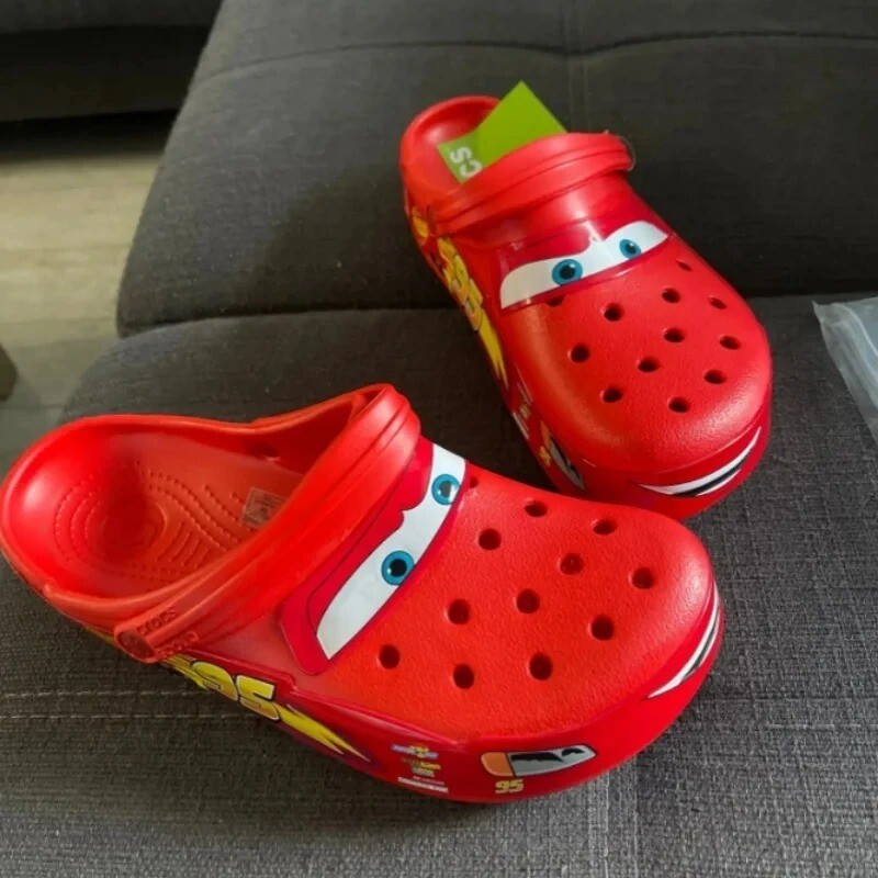 New Lightning McQueen Cartoon Crocs Breathable-Waterproof EVA Outdoor Slippers
