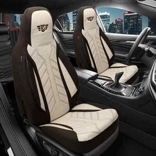 2x Sitzbezüge passend für Audi A2 8Z (Braun-Beige) | Vorne | Pilot-Style HERM210