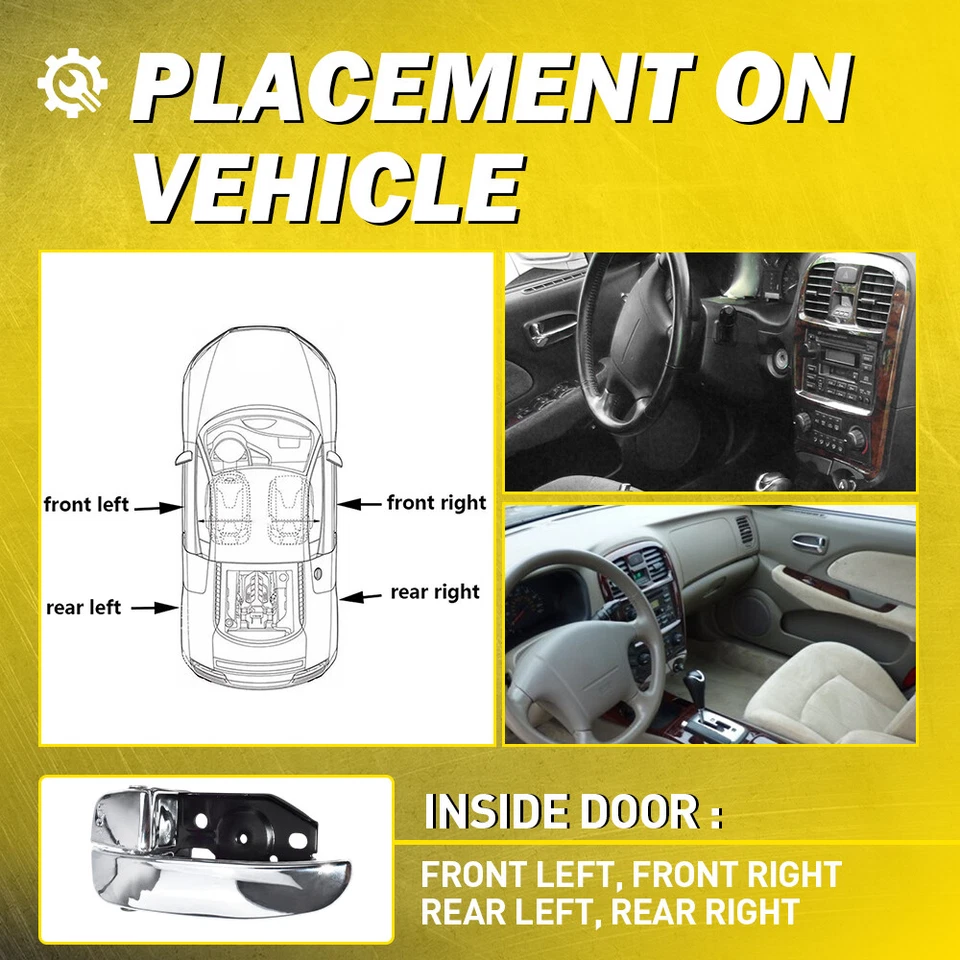 Manijas de puerta interiores 4 piezas para Hyundai Sonata 2002-2005 826103D010 826203D010 M Foto 3 de 4