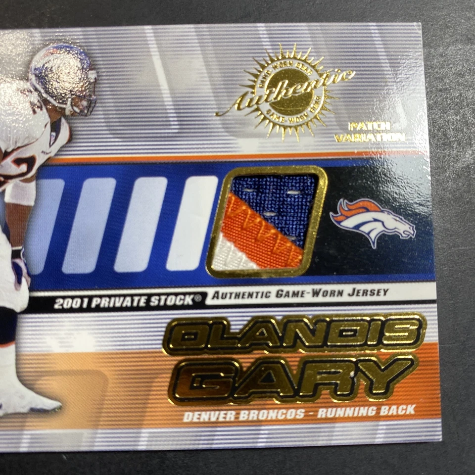 2001 PACIFIC PRIVATE STOCK OLANDIS GARY NFL GAME-WORN PATCH RELIC #/225 3 COLOR - Image 4 of 4