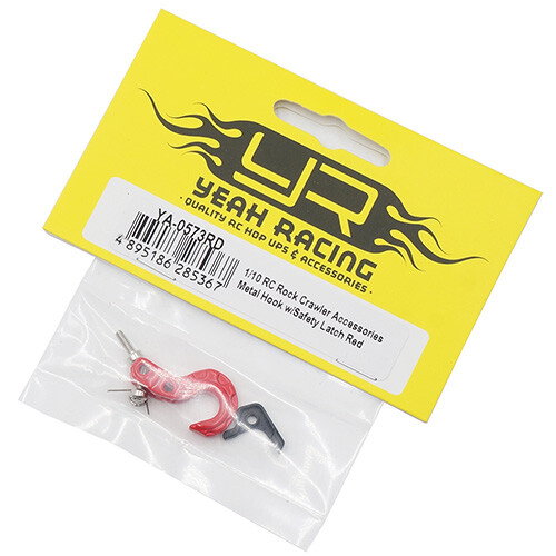 Yeah Racing YA-0573RD 1/10 RC Rock Crawler Scale Spring Loaded Metal Hook Red - Picture 3 of 3