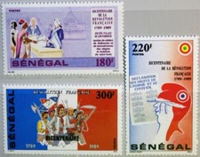Senegal 1989 1015-17 814-16 Bicent. French Revolution Civil Human Rights MNH