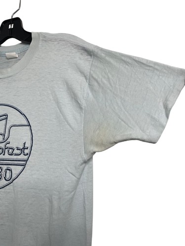 RARE Vintage 1980 Chicago Fest 80 T-Shirt Size L Large LG light blue T-shirt - Picture 5 of 7