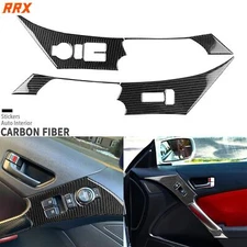 Real Carbon Fiber Window Lift Switch Panel Cover For Hyundai Genesis Coupe 13-16