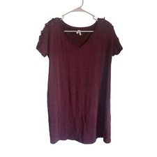 Mudd Maroon short shirt dress