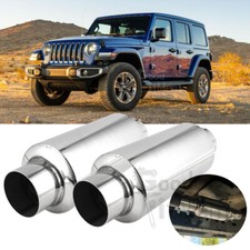 For Jeep Wrangler 2007-2020 2PC 2.5" Inlet/Outlet 12" Exhaust Resonator Muffler