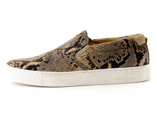 Fretons Shoes Slippers Slip On Grey Snake Pattern Leather Rubber Patch |  eBay