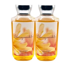 2 BATH & BODY WORKS HONEYSUCKLE BODY WASH SHOWER GEL ALOE VITAMIN E 10 FL OZ NEW