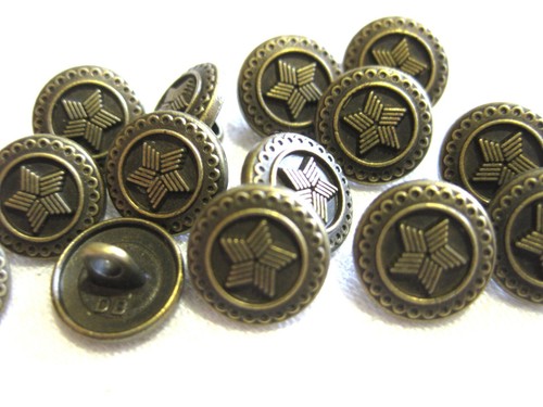 15 Metall-Knöpfe verschiedene Muster,antikgold, rund, 10-11mm ,K80.4 - Bild 7 von 9