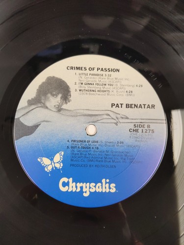Pat Benatar - Crimes of Passion 1980 LP Vinyl Record Chrysalis CHE 1275 - Picture 8 of 9