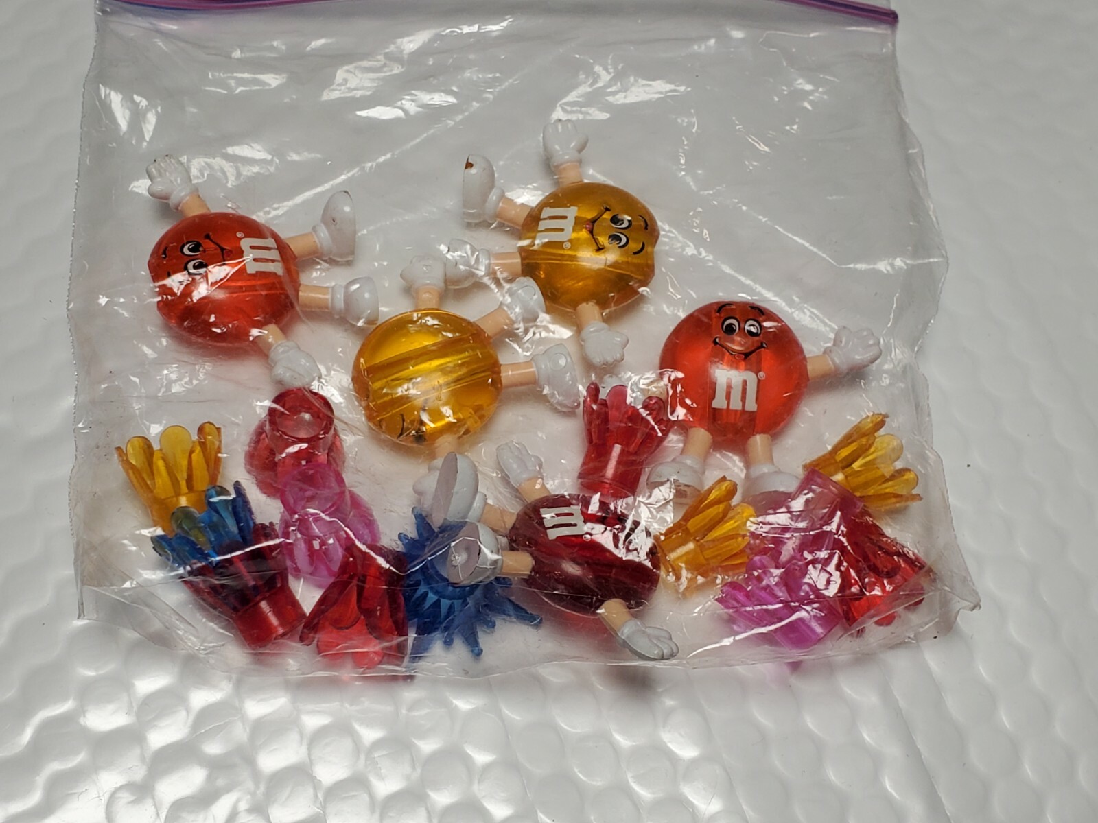 Set of 5 M&M's M&M Figure Figurine Lot Holiday Lightclips Christmas