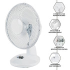 9" OSCILLATING ELECTRIC DESK FAN 9 INCH 2 SPEED SILENT PORTABLE HOME OFFICE