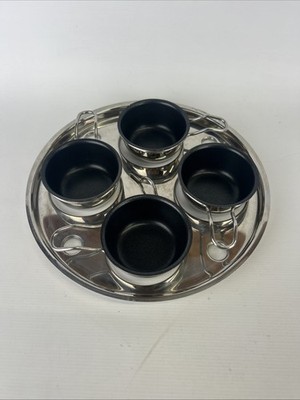 4 Egg Poacher Pan 18/10 Stainless - Roscan Corlini - Tray & Cups Only - No Pan