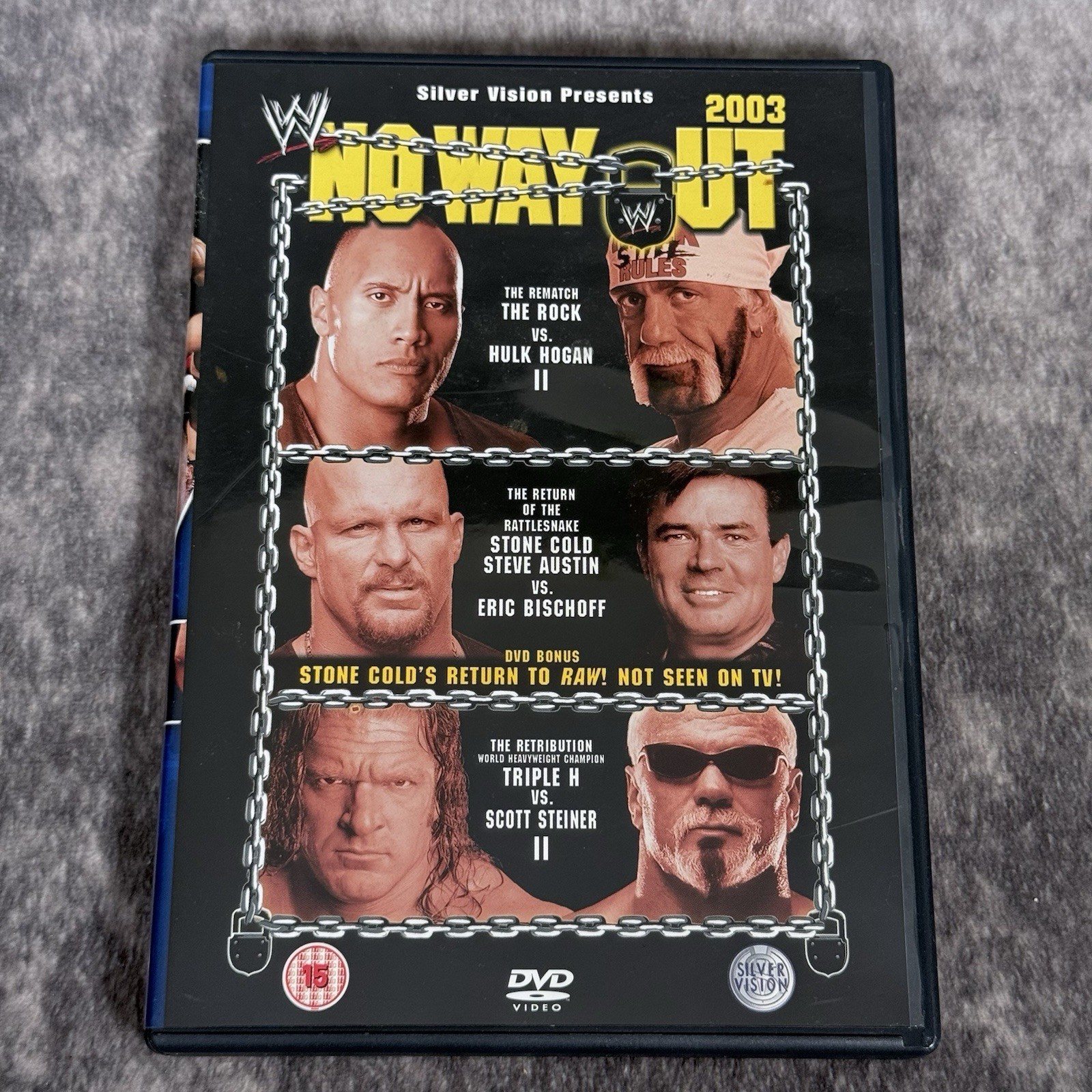 WWE No Way Out 2003 DVD - Wrestling Silver Vision Rare Rock Hogan Austin